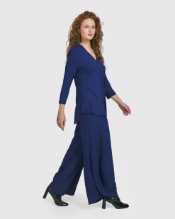 Essential V-Neck Top, Royal Blue