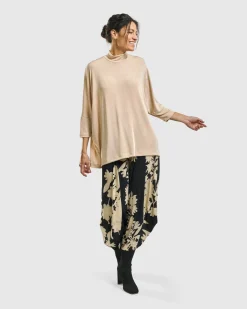 Fawn Mockneck Top, Nude