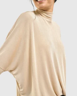 Fawn Mockneck Top, Nude