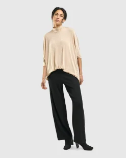 Fawn Mockneck Top, Nude