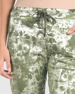 Floral Iconic Stretch Jeans, Olive