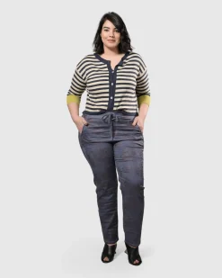 Floral Iconic Stretch Jeans, Rust/Blue