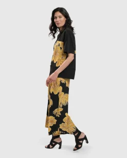 Flower Girl Boxy Top, Gold