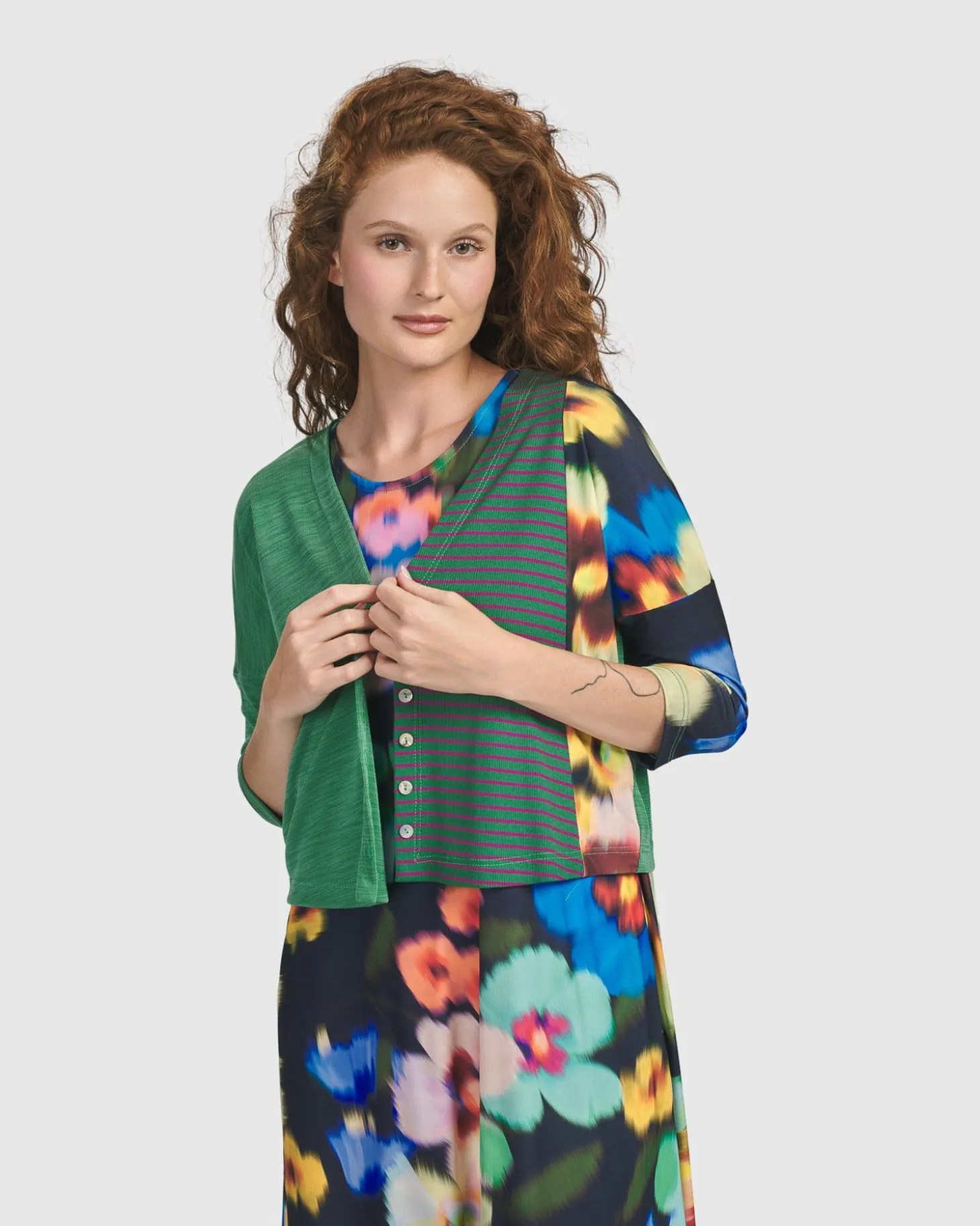 Forget-Me-Not Cropped Cardigan, Garden