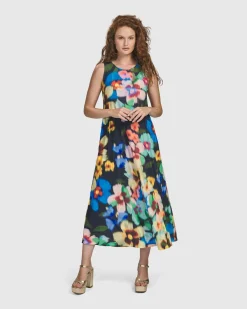 Forget-Me-Not Sleeveless Maxi Dress, Garden