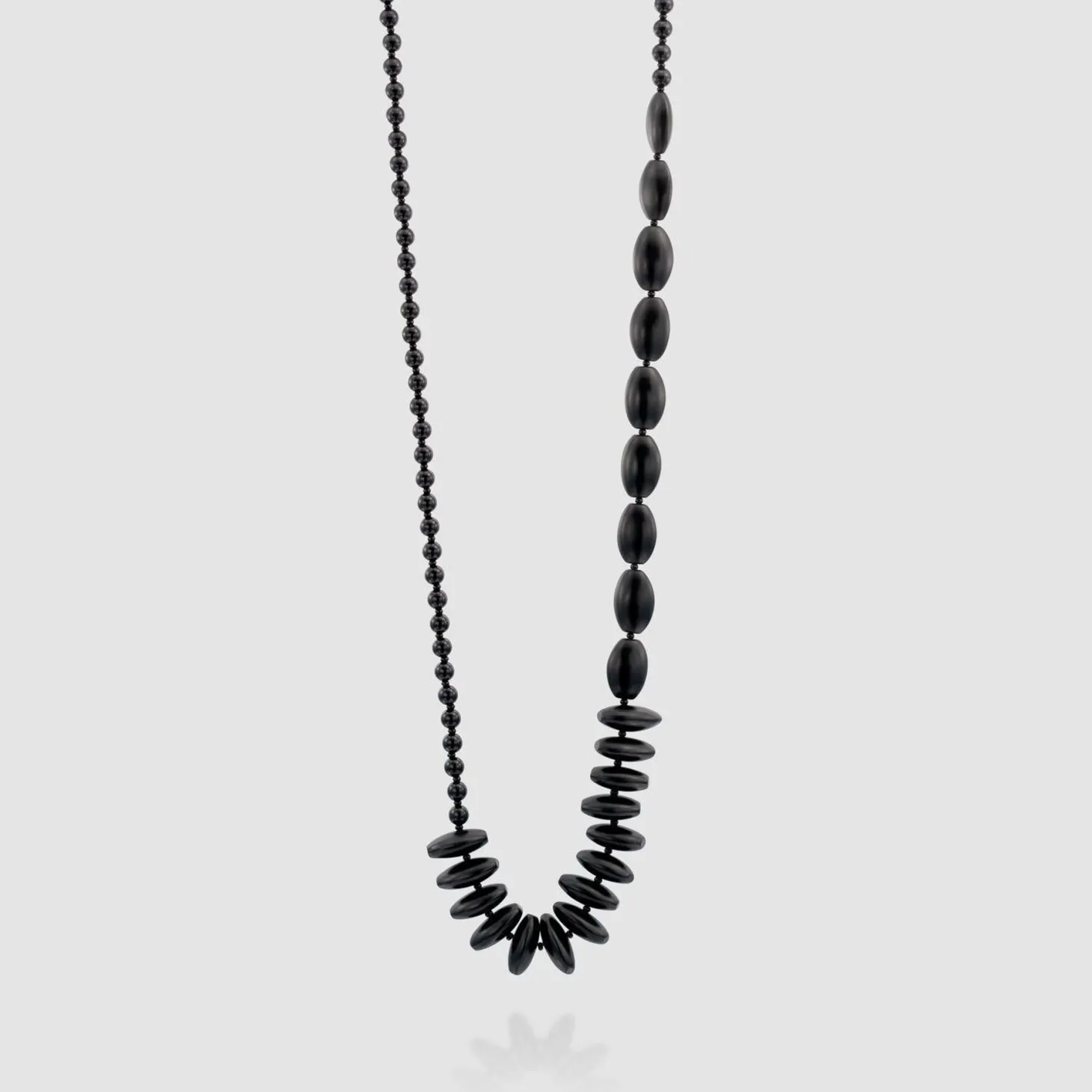Fuji Bead Necklace, Black