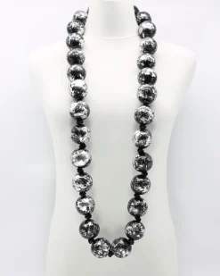 Giant Bead Necklace, Silver