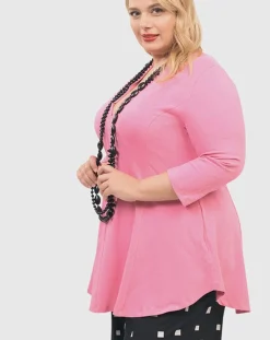 Gloria V-Neck Tunic Top, Bazooka
