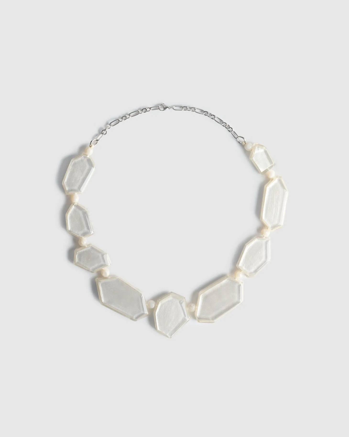 Glory Faceted Bead Necklace, Frost