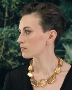 Glory Faceted Bead Necklace, Gold