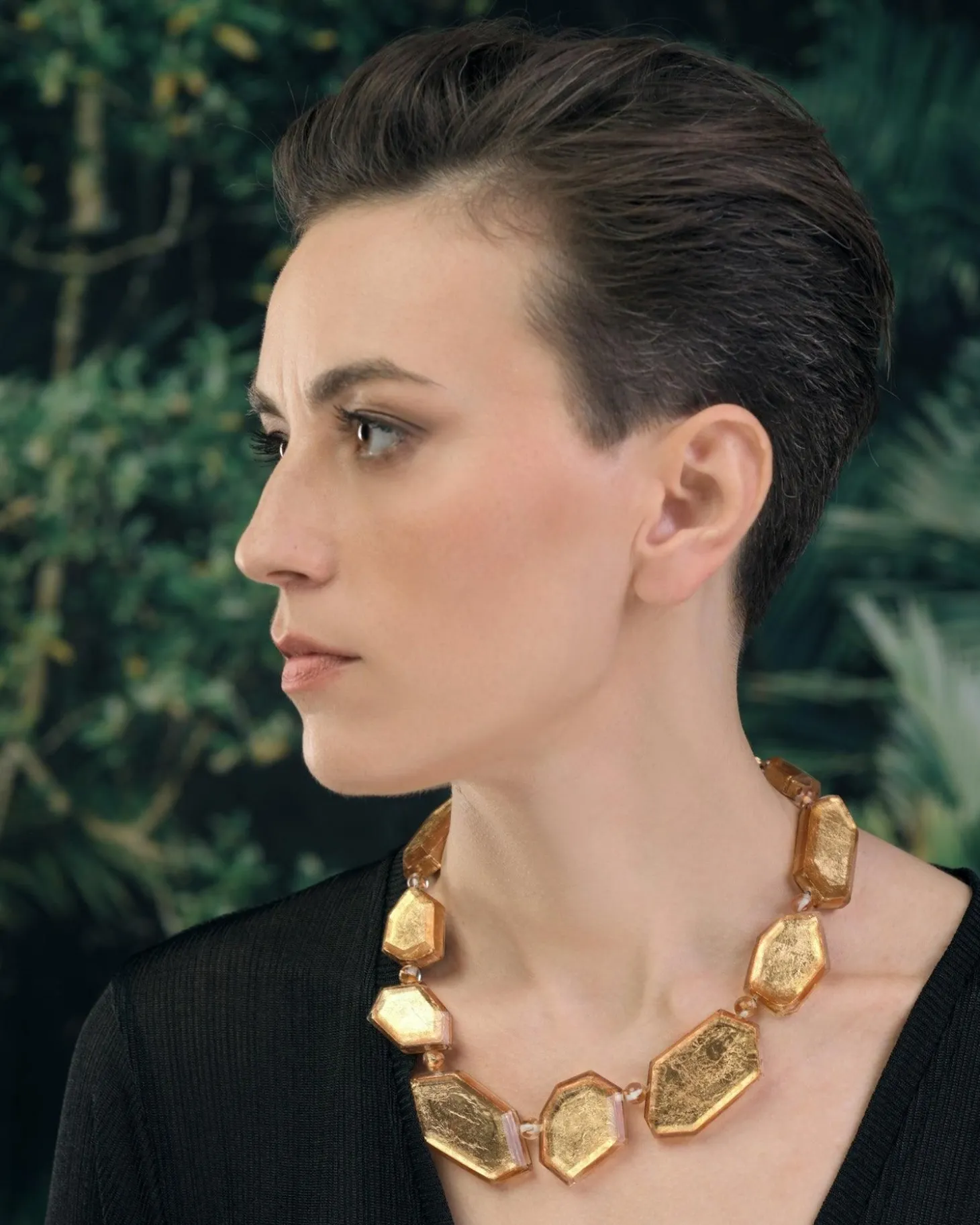 Glory Faceted Bead Necklace, Gold