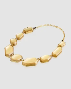 Glory Faceted Bead Necklace, Gold