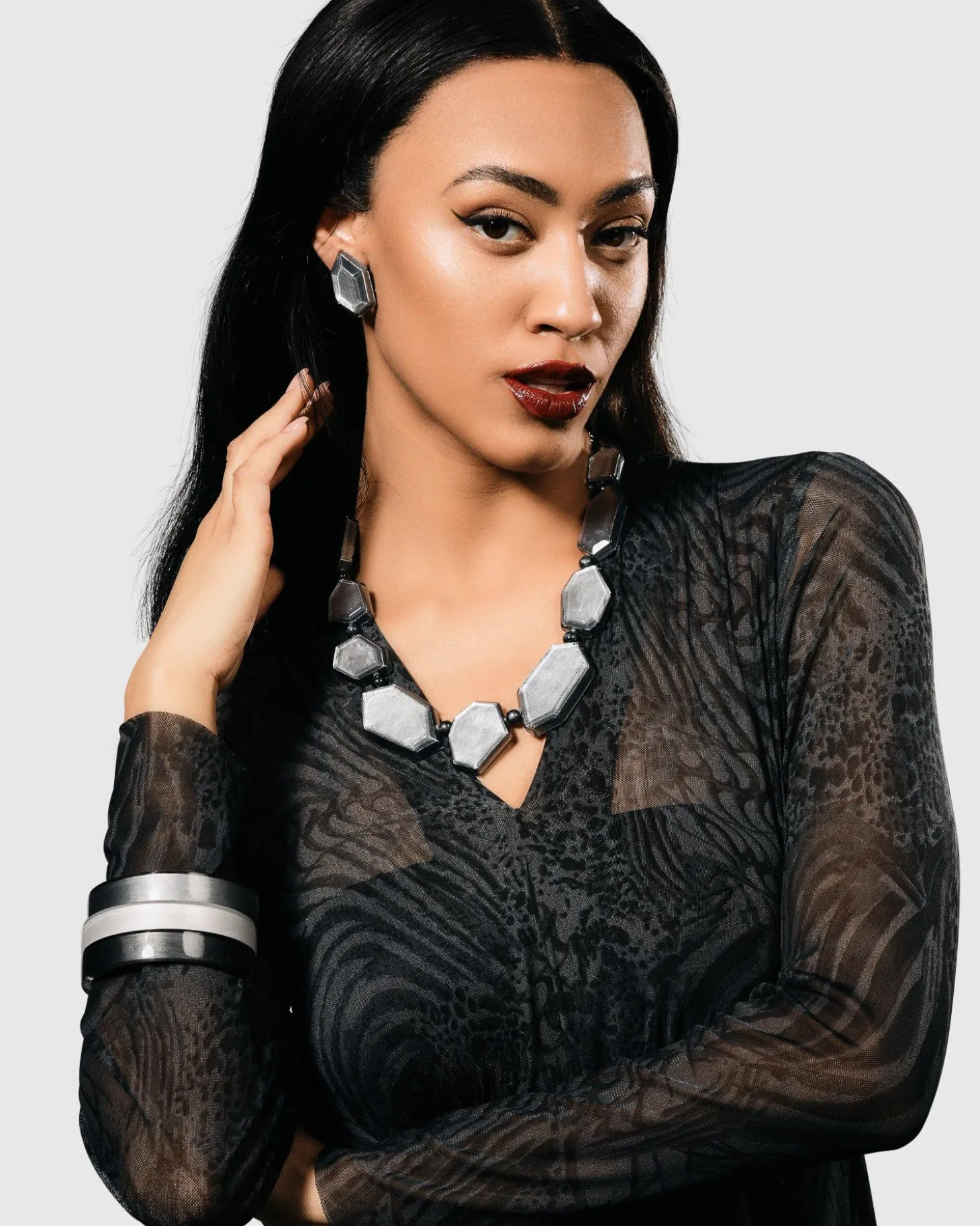 Glory Faceted Bead Necklace, Starlight