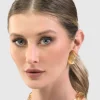 Glory Faceted Clip Earrings, Gold
