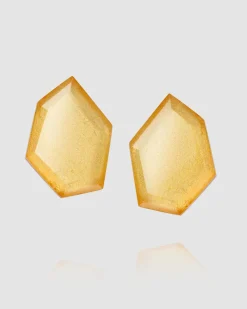 Glory Faceted Clip Earrings, Gold