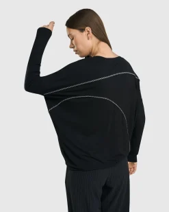 Go-To Drop Sleeve Top, Black