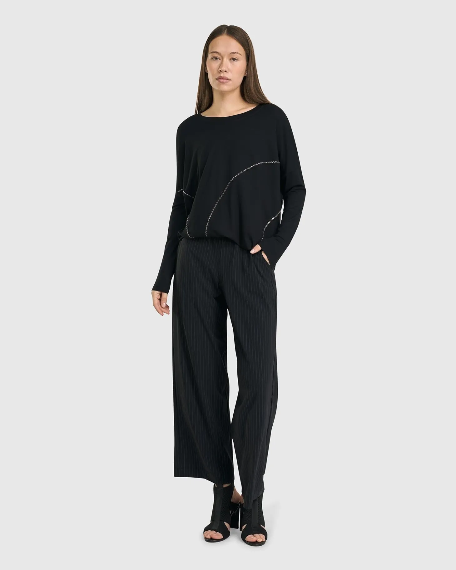 Go-To Drop Sleeve Top, Black