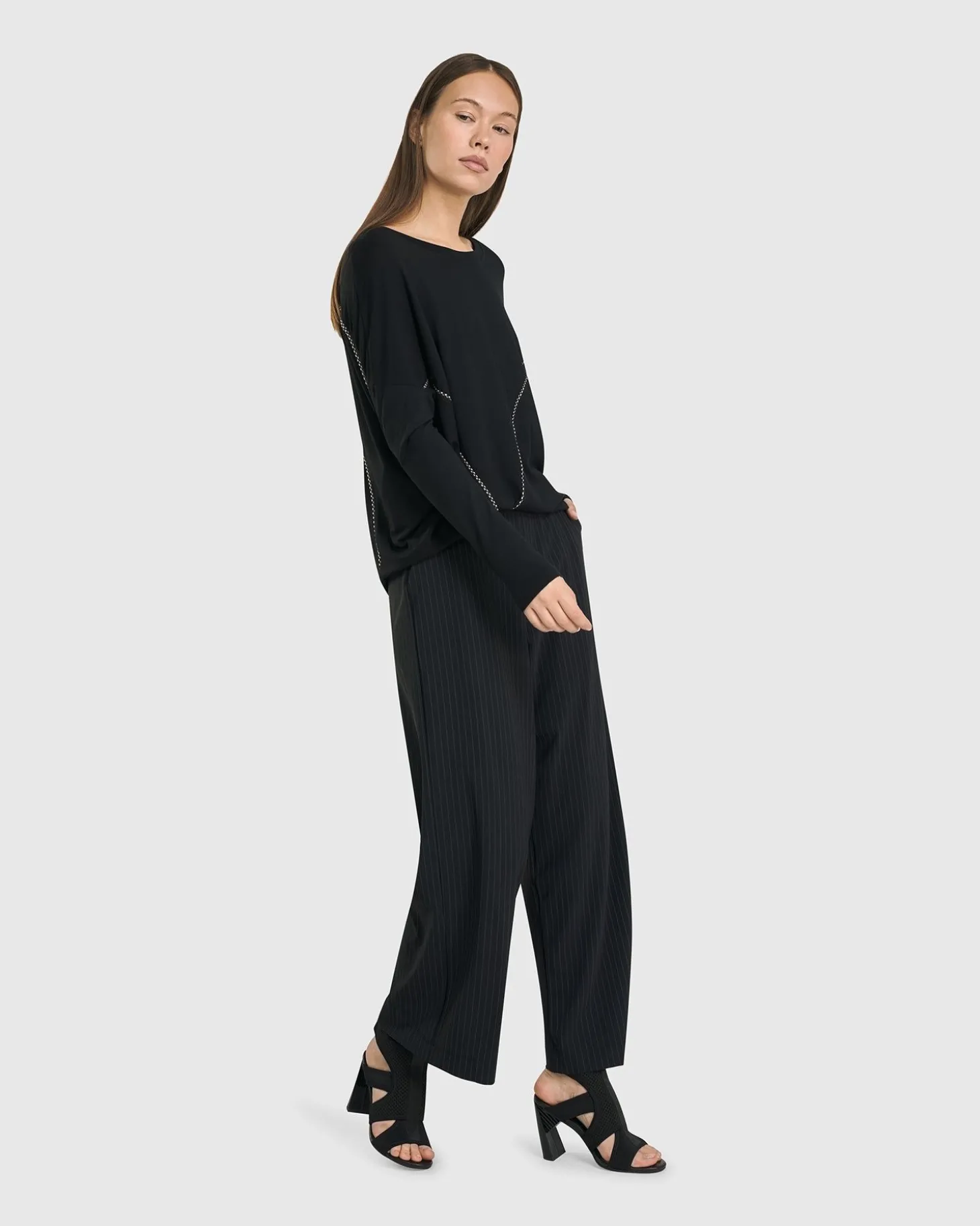 Go-To Drop Sleeve Top, Black