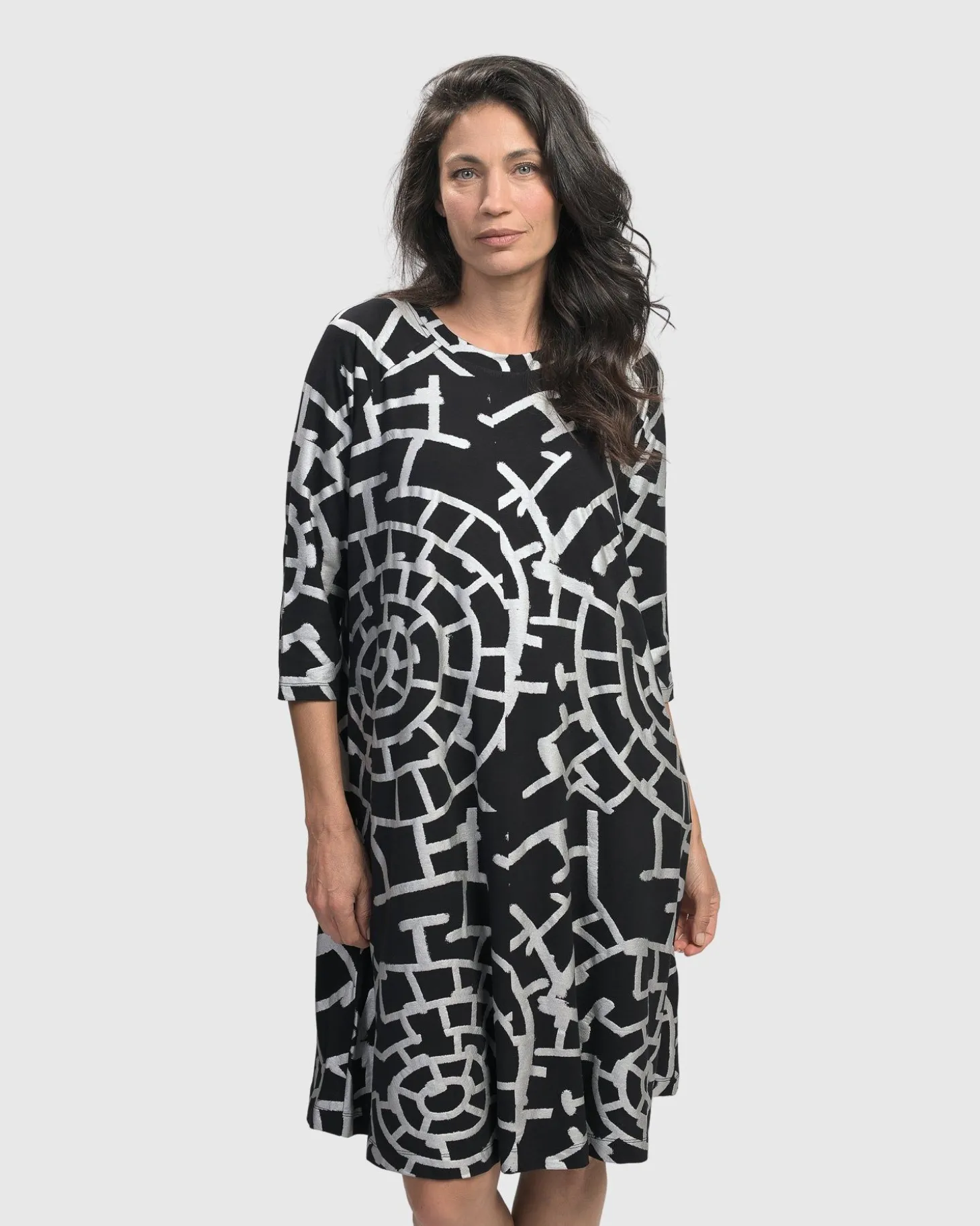 Hypnotic A Line Dress, Silver