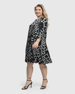 Hypnotic A Line Dress, Silver