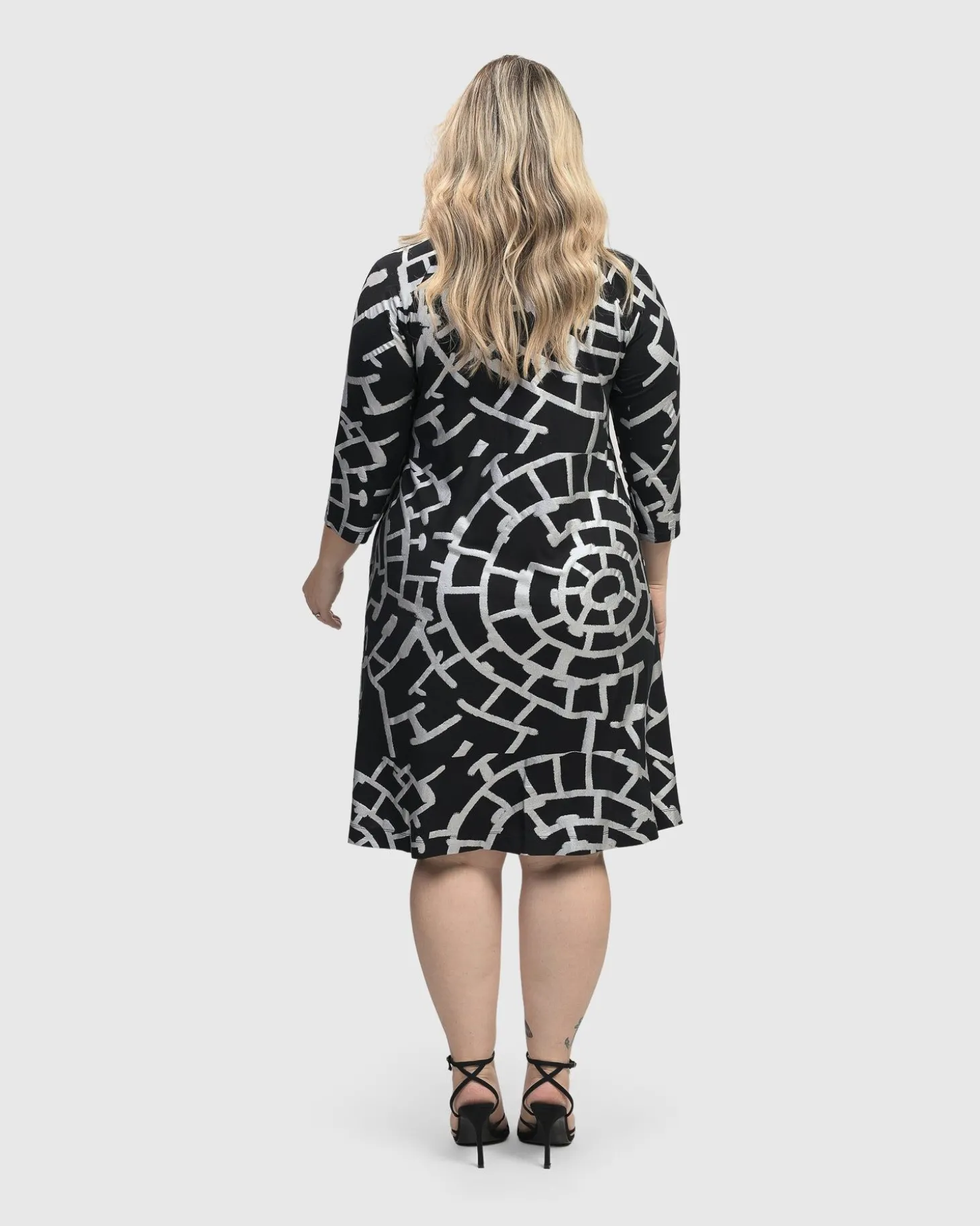 Hypnotic A Line Dress, Silver