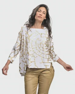 Hypnotic Cutaway Boxy Top, Gold