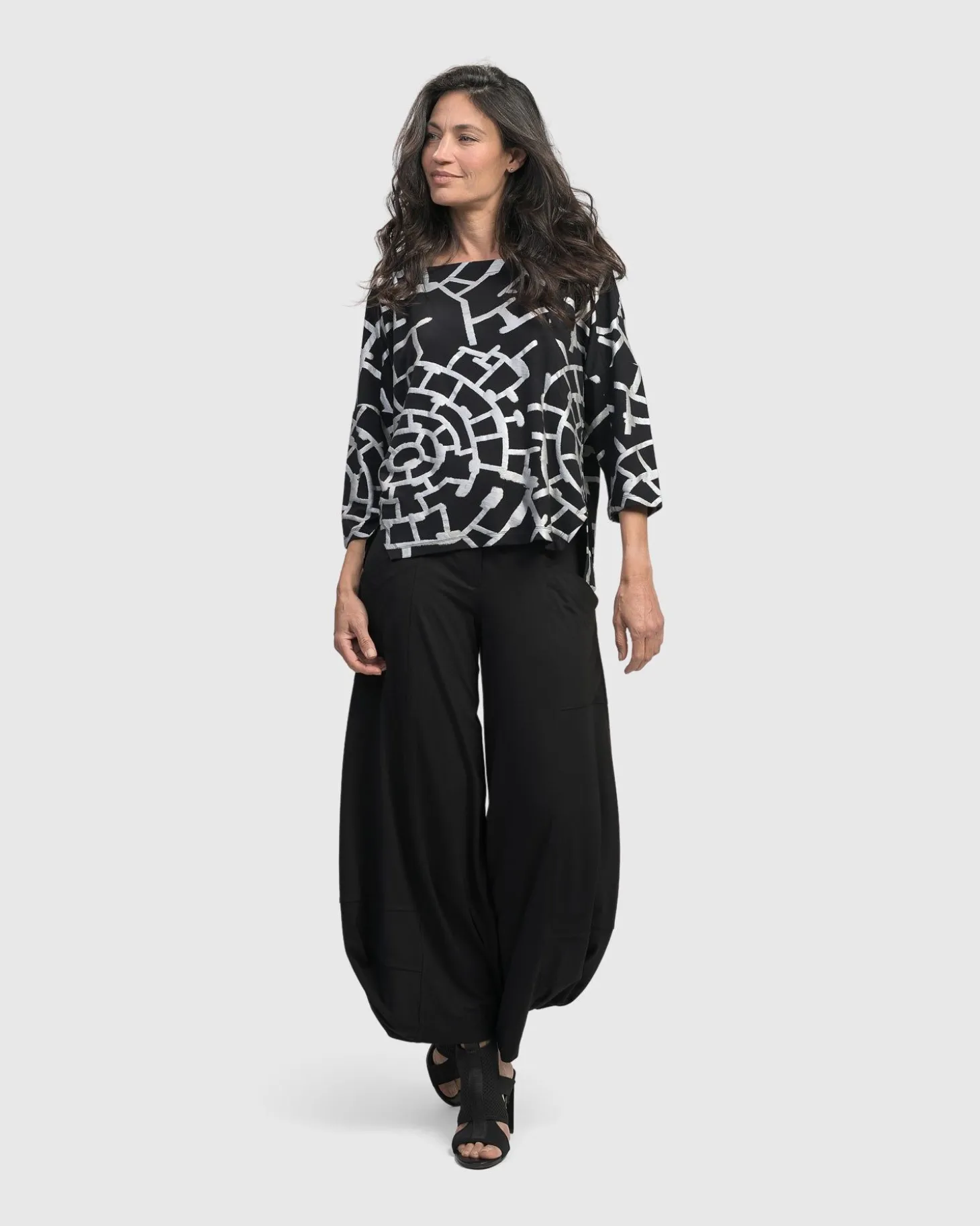 Hypnotic Cutaway Boxy Top, Silver