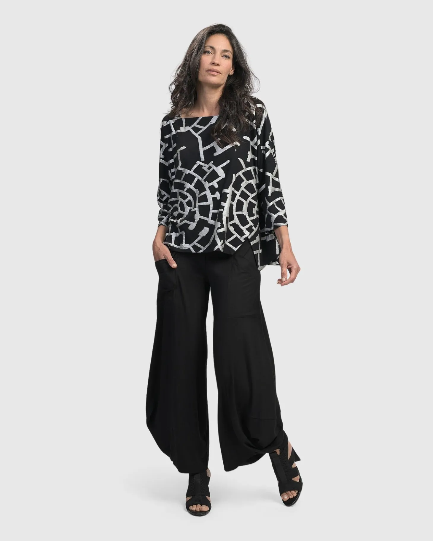 Hypnotic Cutaway Boxy Top, Silver