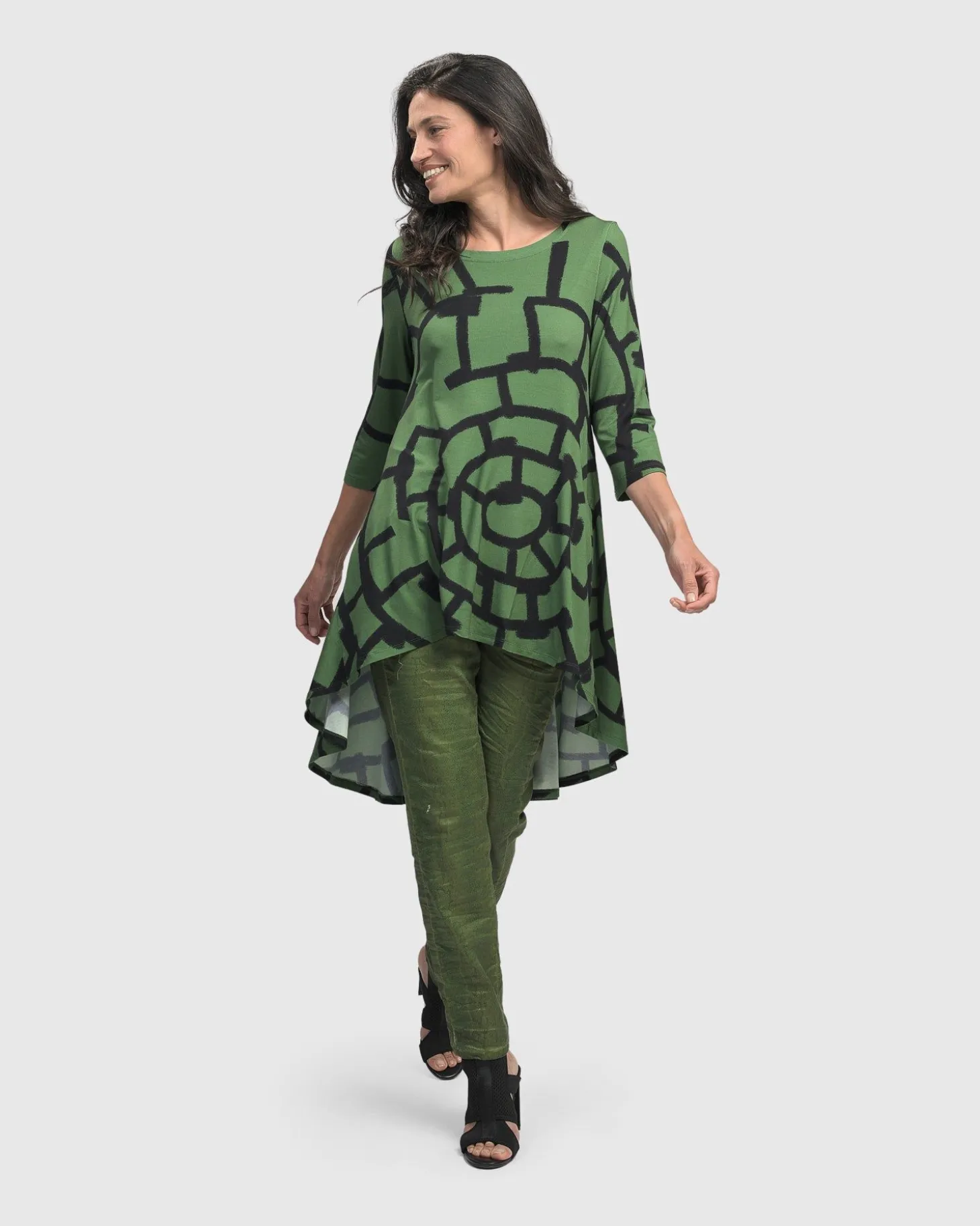 Hypnotic Hi-Lo Tunic Top, Clover