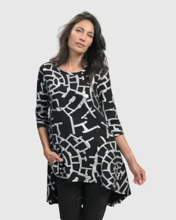 Hypnotic Hi-Lo Tunic Top, Silver