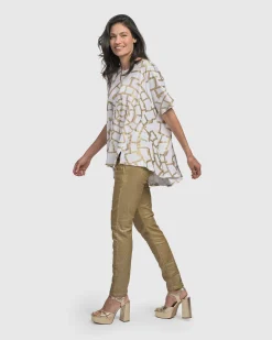 Hypnotic Swing Tunic Top, Gold
