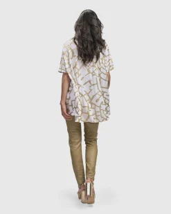 Hypnotic Swing Tunic Top, Gold