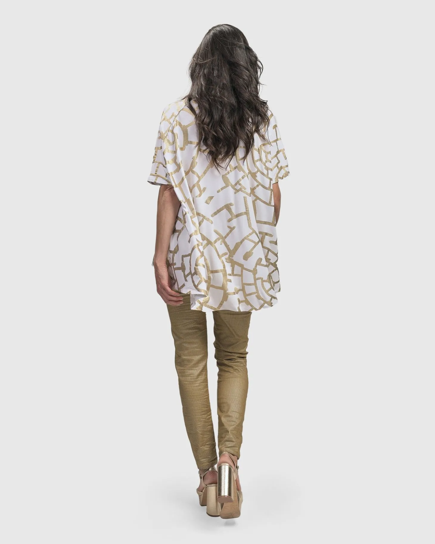 Hypnotic Swing Tunic Top, Gold
