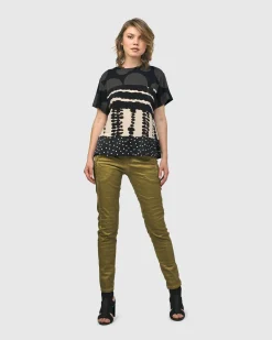 Iconic Stretch Jeans, Green Snake
