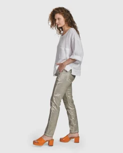 Iconic Stretch Jeans, Metallic Luster
