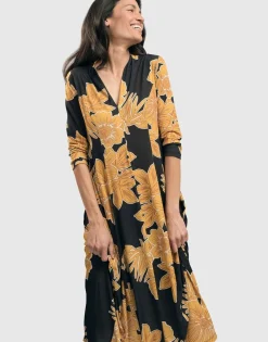 Island Cocoon Dress, Gold
