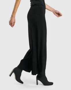 Jacquard Punto Pants, Black
