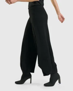Jacquard Punto Pants, Black