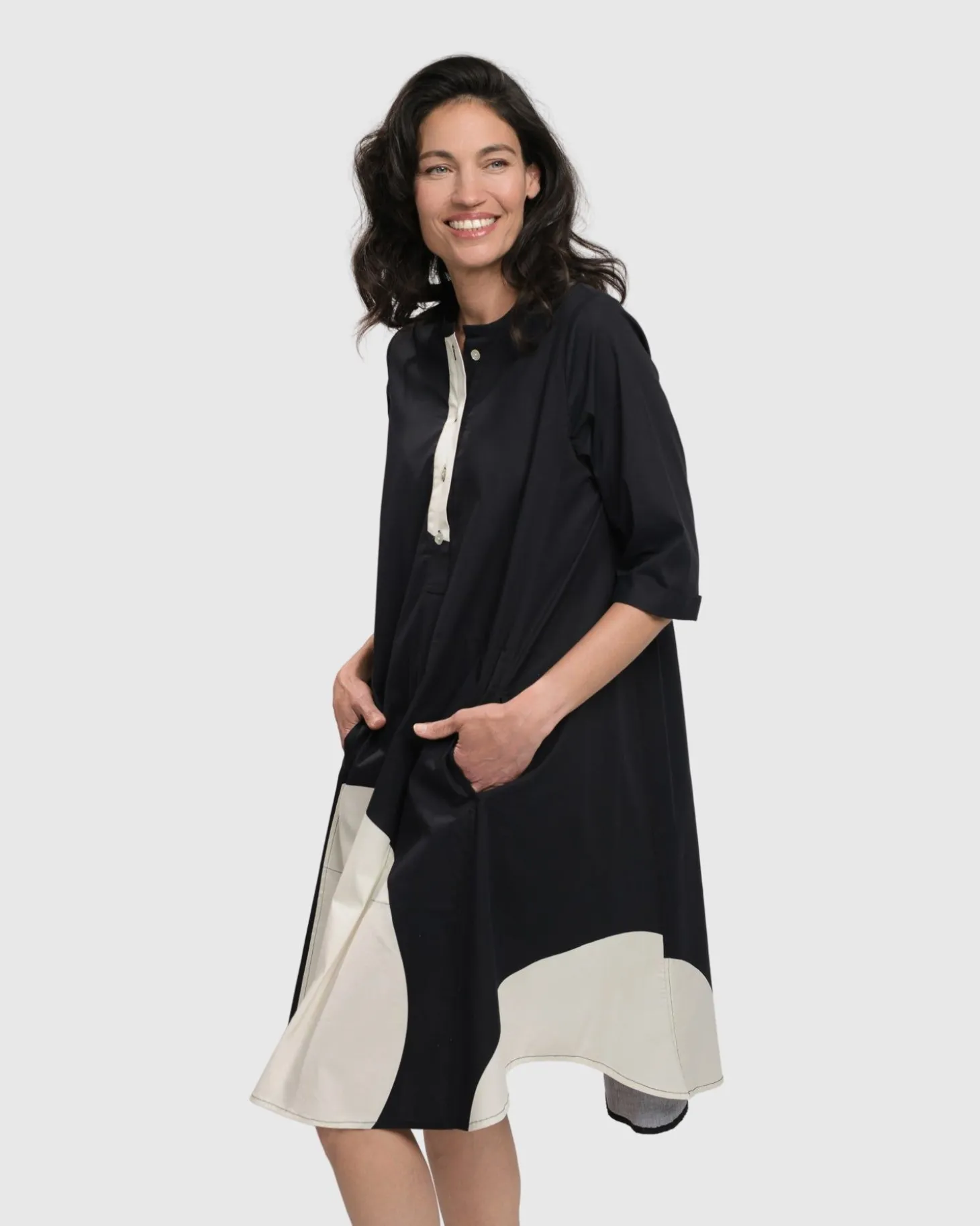 Jenny Oversized Shift Dress, Mono