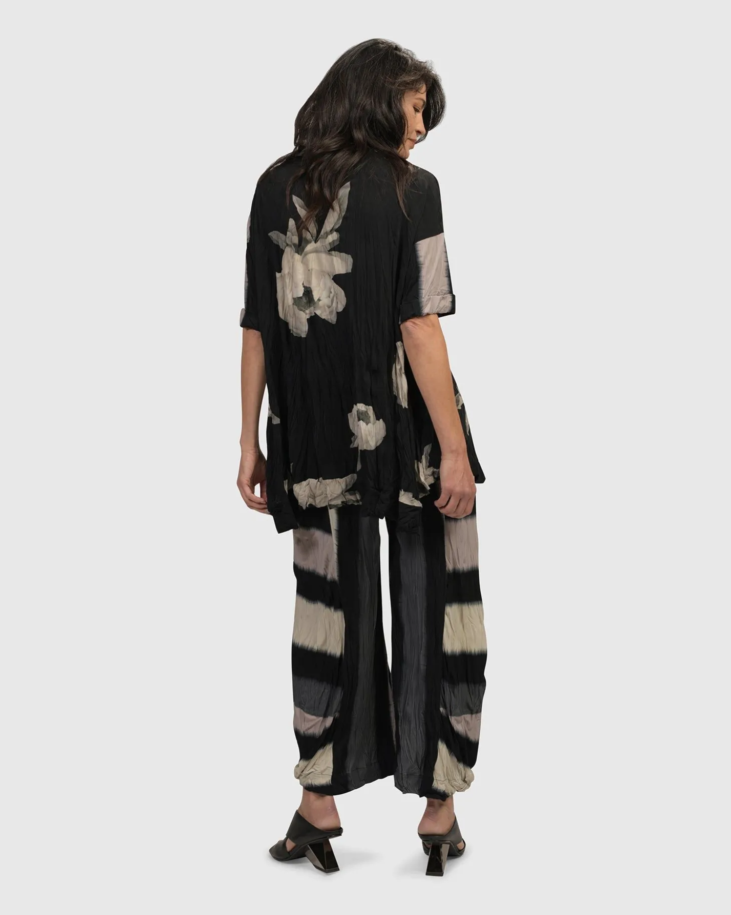 Jess Crinkle Punto Pants, Stripe