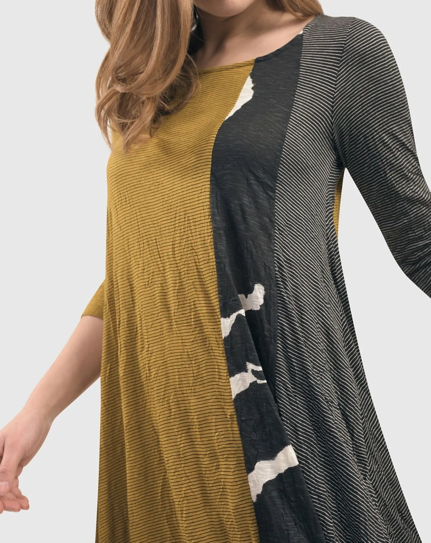 Jill Crinkle Swing Dress, Yellow