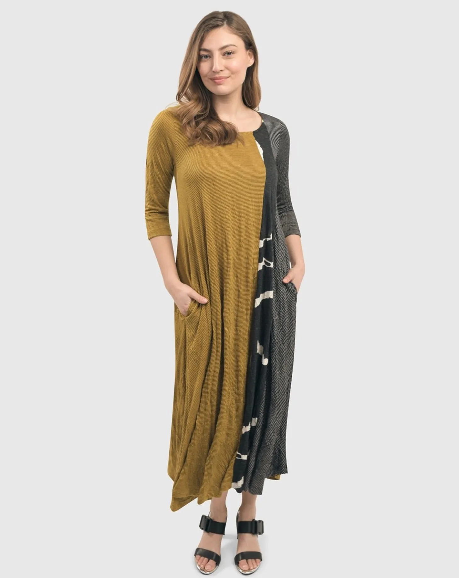 Jill Crinkle Swing Dress, Yellow