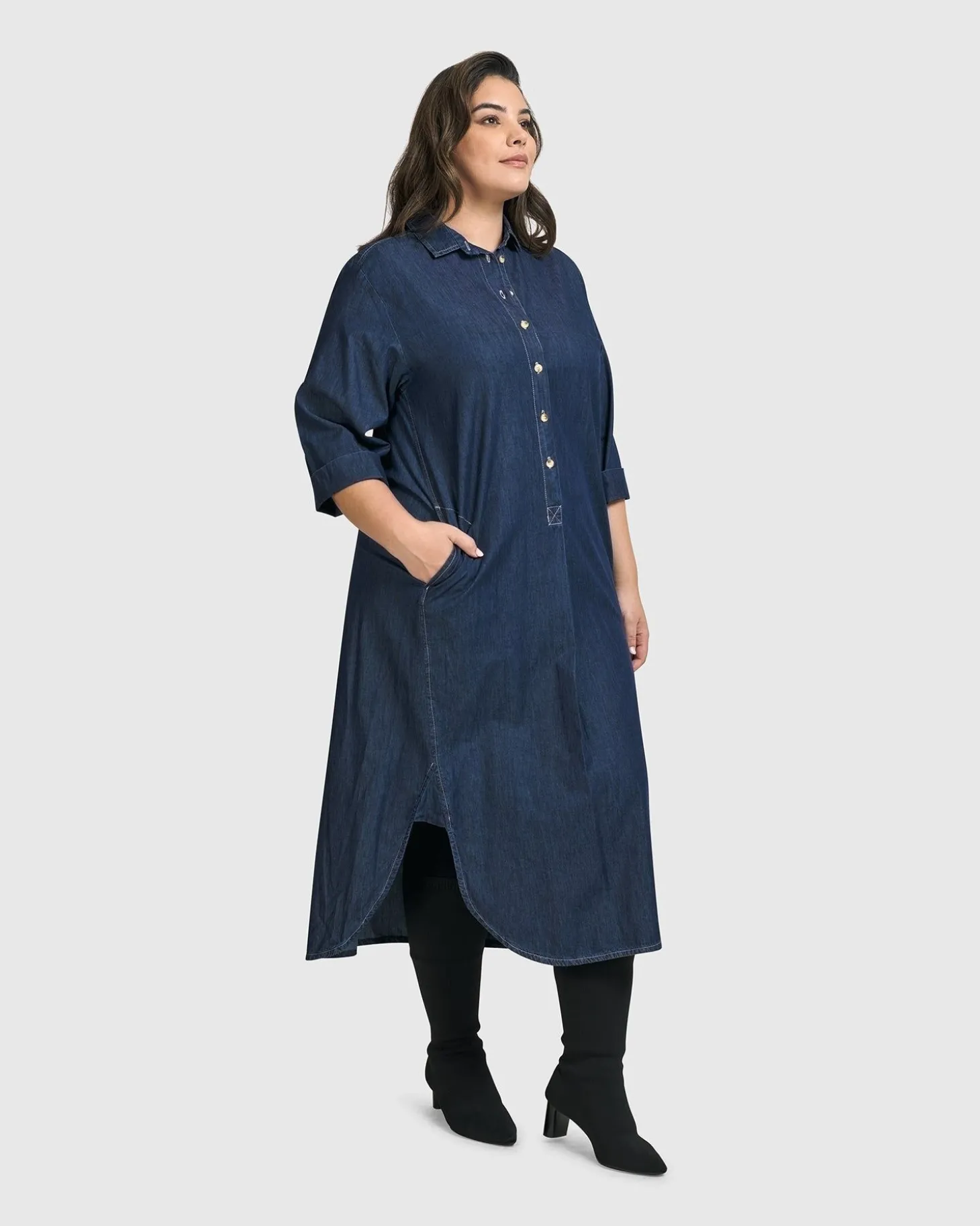 Joie Collared Dress, Denim