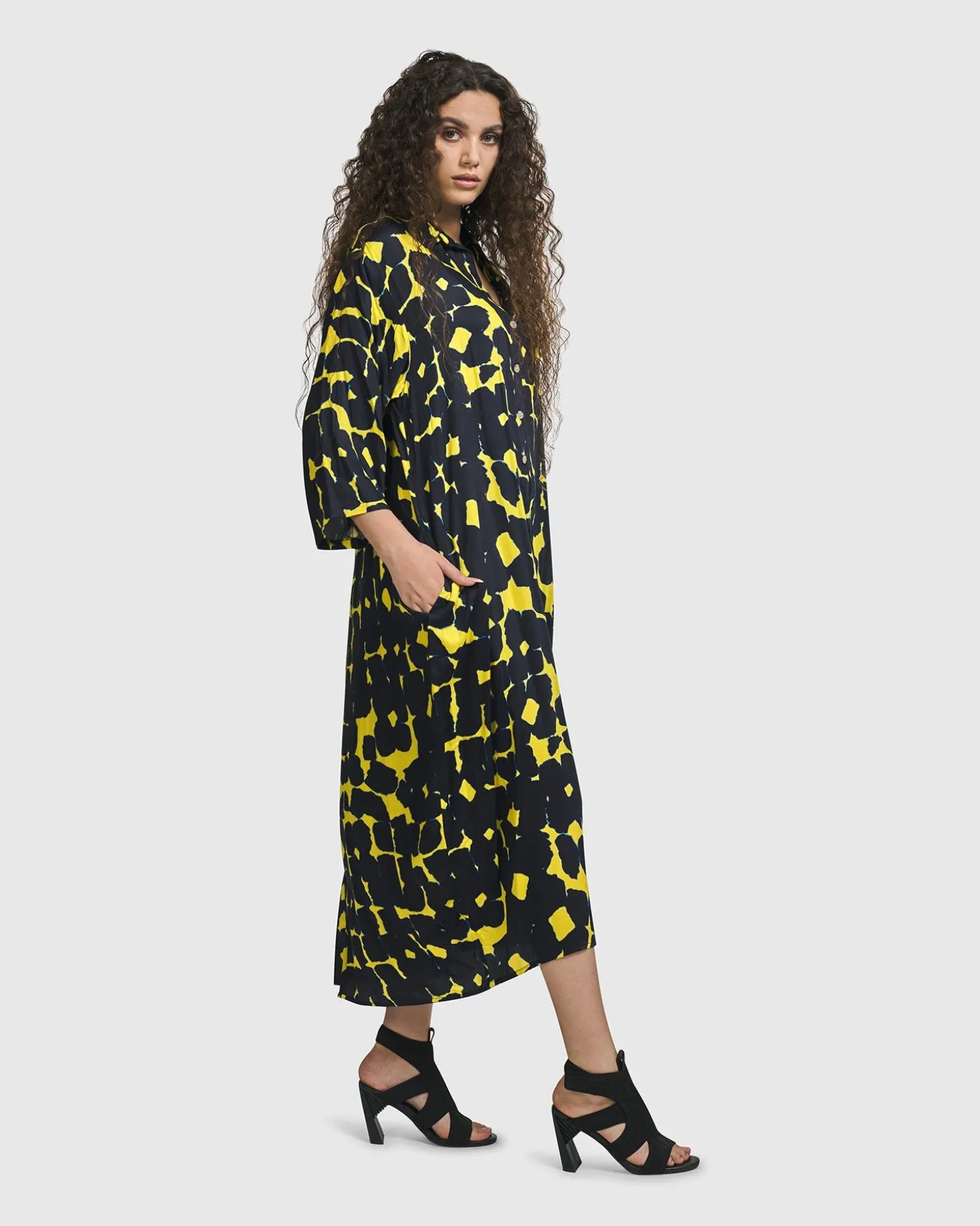 Josephina Button Down Dress, Tie Dye