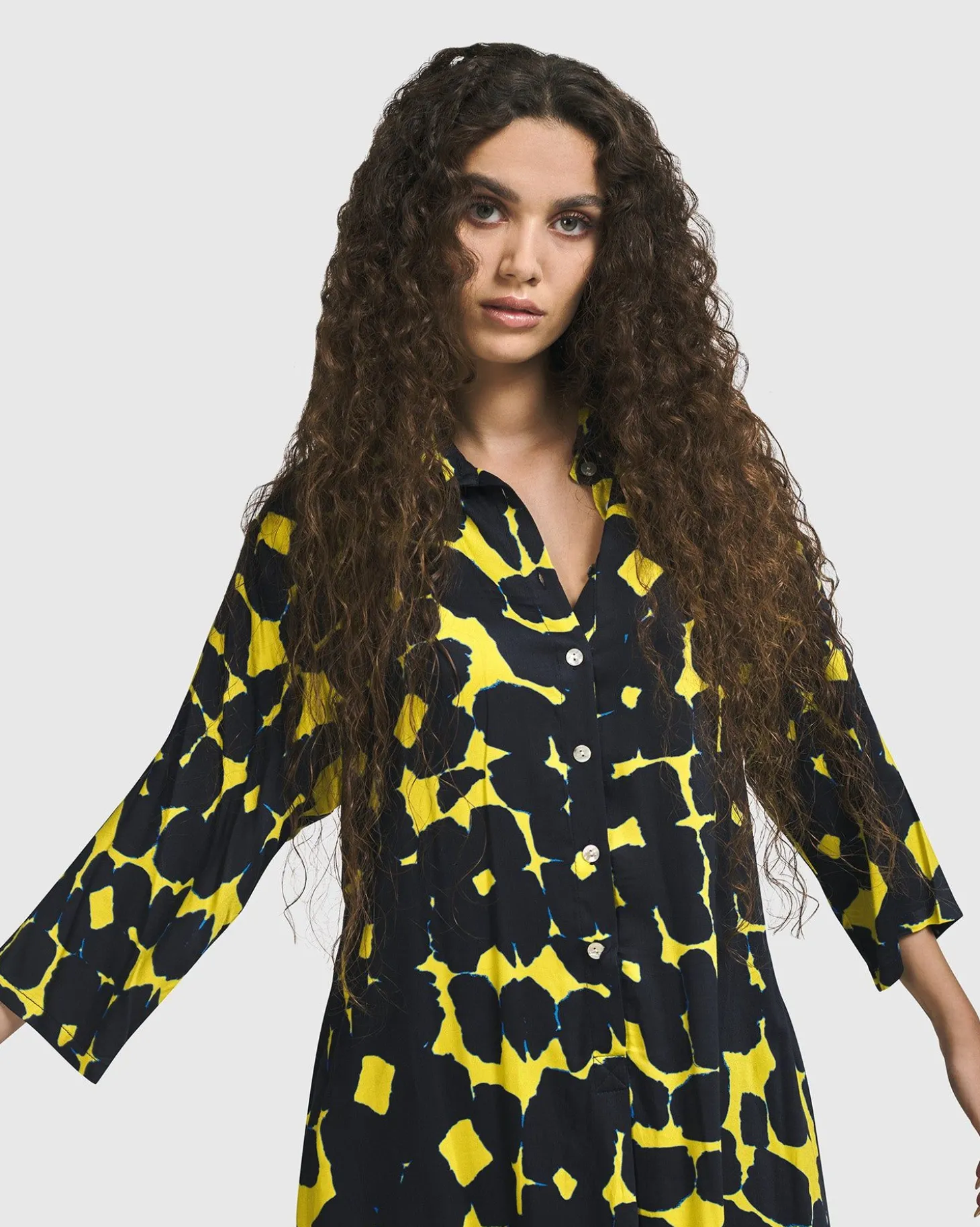 Josephina Button Down Dress, Tie Dye