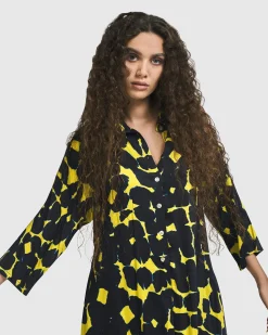 Josephina Button Down Dress, Tie Dye