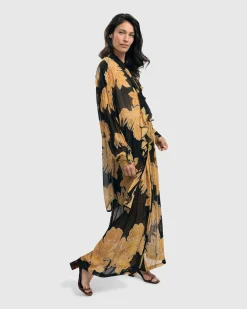 Kauai Chiffon Palazzo Pants, Gold