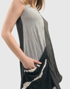 Kia Crinkle Tunic Top, Stripe