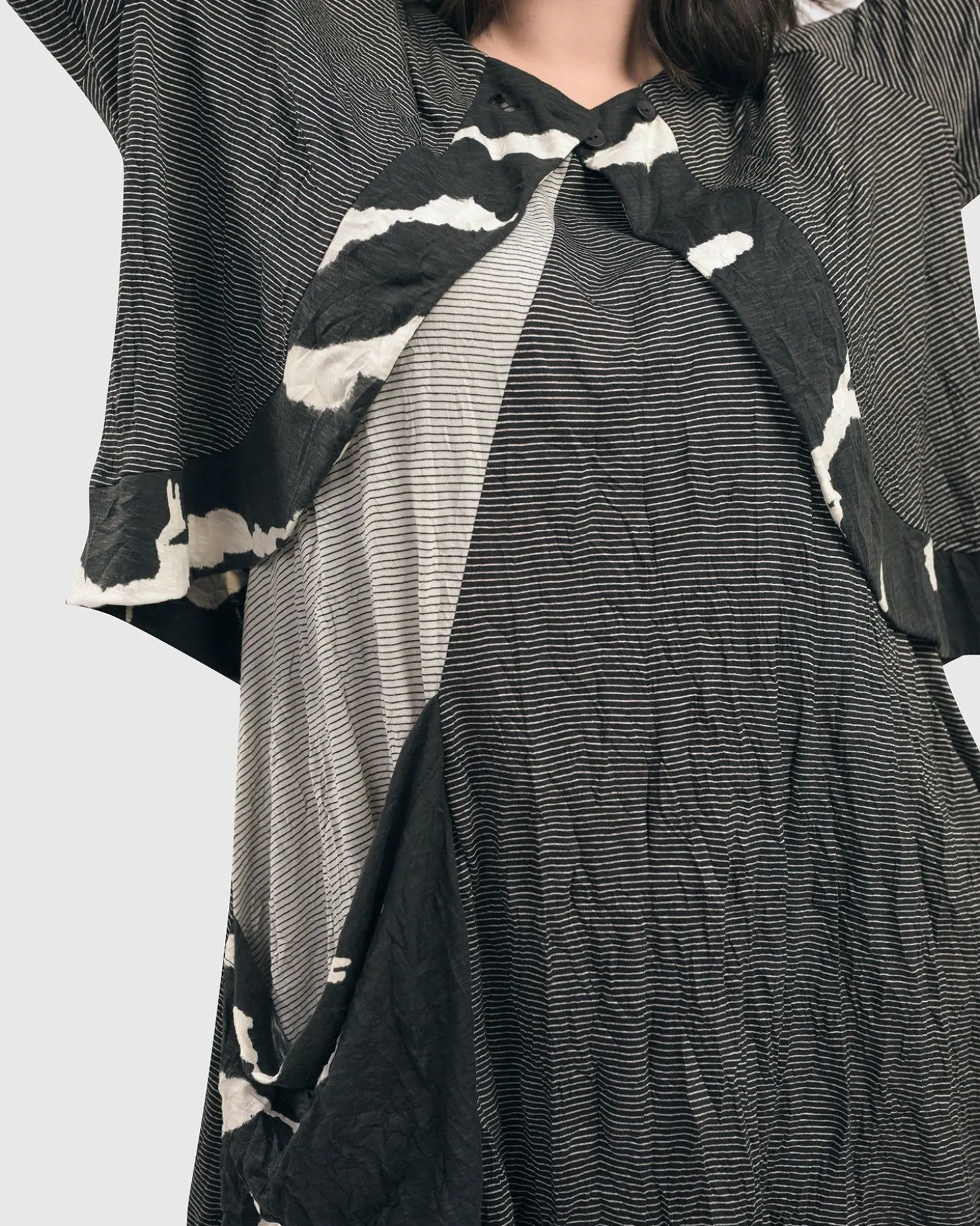 Kia Crinkle Tunic Top, Stripe