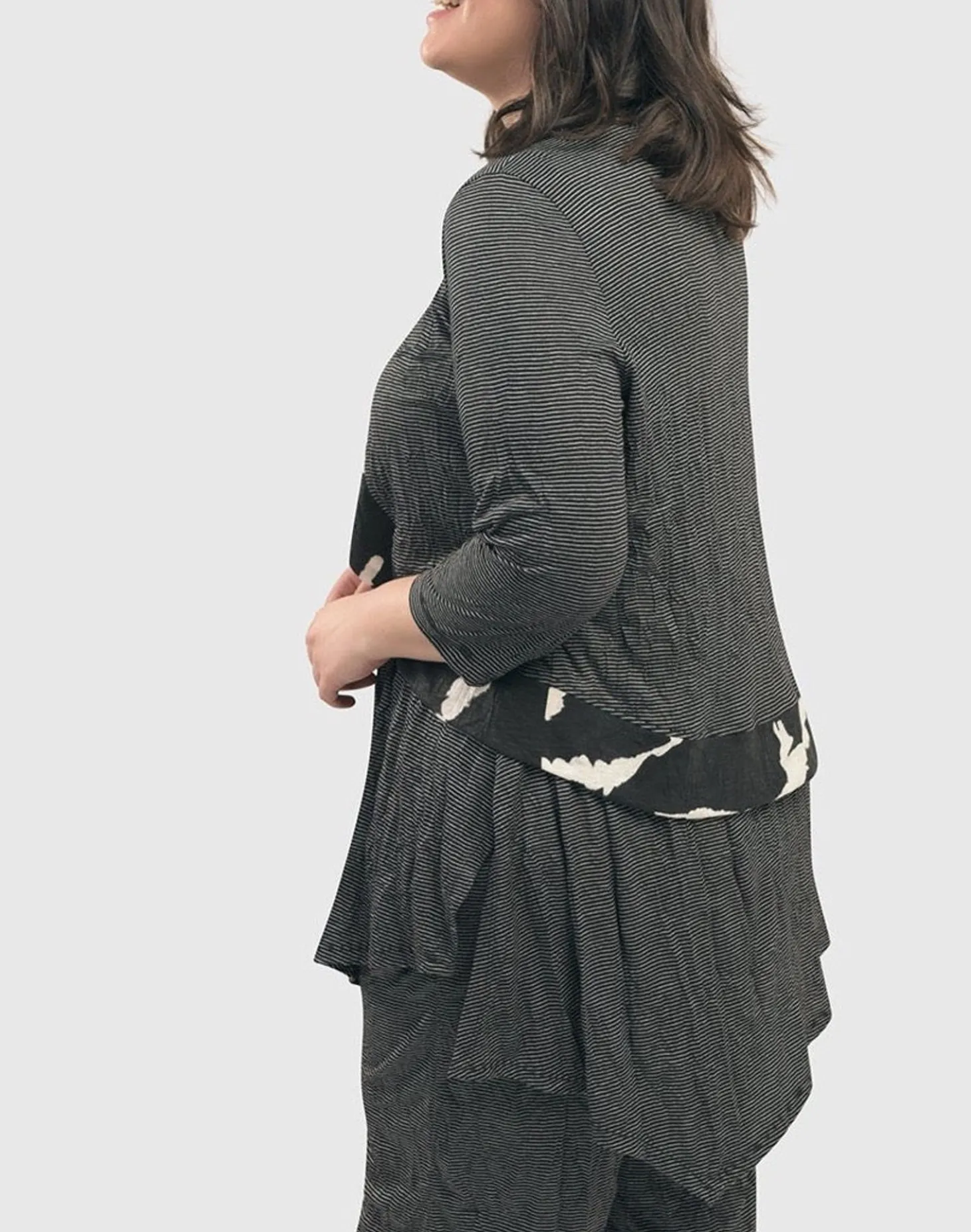 Kia Crinkle Tunic Top, Stripe